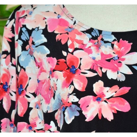 Liz Claiborne Career Women's Pink Floral Short Sleeve Blouse Top Plus Size 3X Fa - Picture 3 of 9